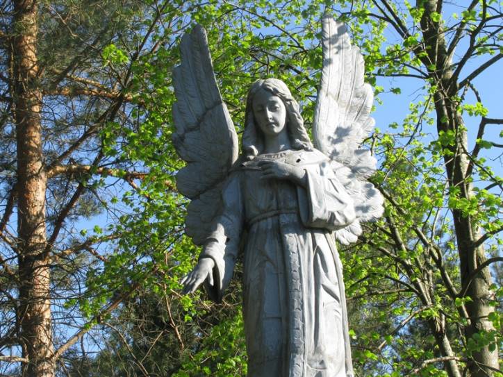 Angelas ant A. Protasevičiaus kapų